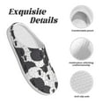 thumbnail image 5 of Daiia Black And White Sheeps Print Women’s Fuzzy Slippers Memory Foam Lightweight House Shoes Cozy Loafer Flannel House Shoes-35/36, 5 of 7