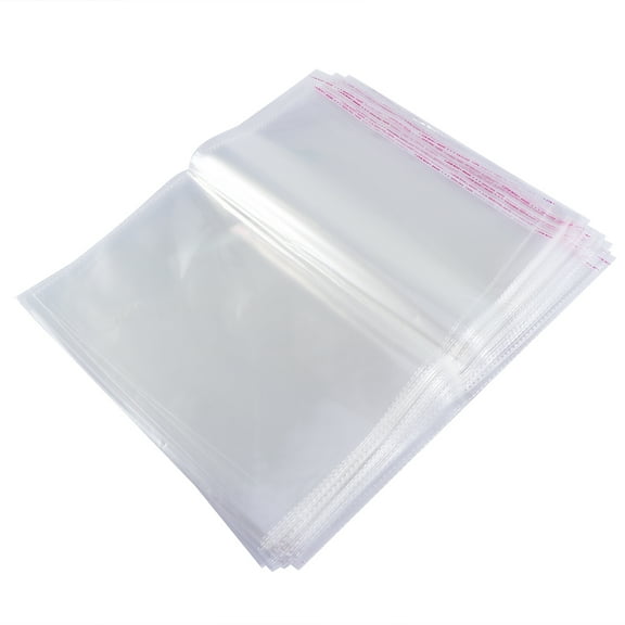100pcs Clear Plastic Bags 30x40cm Self Adhesive Cellophane Bags Strong Grip Packing Bags