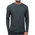 thumbnail image 1 of yoeyez Men's Sun Protection Shirts Solid Color Long Sleeve Sunscreen Shirt Lightweight Breathable Spf Rash Guard for Fishing Hiking Swimming Running Black,2XL, 1 of 7