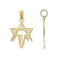 thumbnail image 3 of 10K Yellow and White Gold Star of David FAITH Charm Pendant Necklace with Chain, 3 of 5
