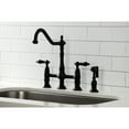 thumbnail image 3 of Kingston Brass KS1270PKLBS Duchess Bridge Kitchen Faucet with Brass Side Sprayer, Matte Black, 3 of 7