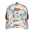 thumbnail image 3 of Lsque Summer Stamp Printed Trucker Hat - Baseball Cap for Men Women - Breathable Mesh Side, Adjustable Fit - for Casual Wear, 3 of 7