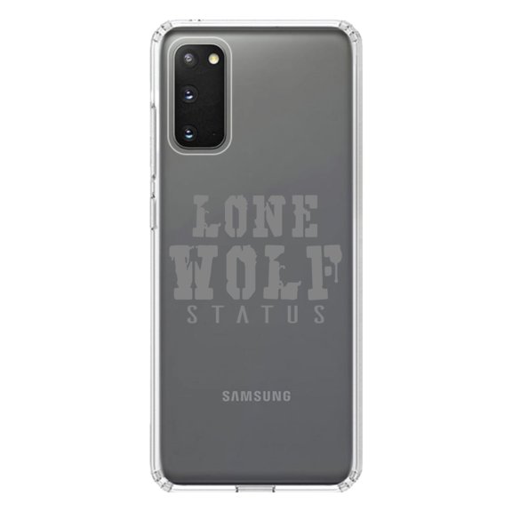 DistinctInk Clear Shockproof Hybrid Case for Galaxy S20 ULTRA / 5G (6.9" Screen) - TPU Bumper Acrylic Back Tempered Glass Screen Protector - Lone Wolf Status