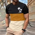 thumbnail image 2 of Mens Casual Pantalones Cortos Cuello Redondo Patchwork Impresión Suéter Blusa de Fitness, Camisetas para Hombre, 2 of 4
