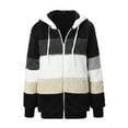 thumbnail image 6 of Dxzfnsa Men's Fuzzy Sherpa Hoodies Heavyweight Fleece Patchwork Color Jackets Zip Up Hooded Sweatshirt Sports Coats, 6 of 6