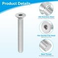 thumbnail image 3 of Uxcell Flat Head Socket Cap Screws, 304 Stainless Steel Head Screw Bolts Hex Socket Drive Countersunk Bolts M8 x 60mm, 3 of 7