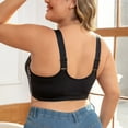 thumbnail image 4 of adviicd Women's Plus Size Wireless Bra Front Closure Lace Comfort Full Coverage Bra Adjustable Support Bralette (Black, 8XL), 4 of 8