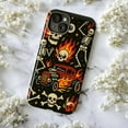 thumbnail image 5 of Hot Rod Skeleton Halloween Phone Case for iPhone 16 15 14 13 12 11 Pro Plus Mini, Retro Tattoo Flame Skull Design, Dual Layer Protective Cover, Gift for Car Lovers & Rockabilly Fans, 5 of 6