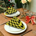 thumbnail image 3 of Coolnut Buffalo Plaid Yellow Cloth Napkins Set of 4, Reusable Washable Polyester Dinner Table Napkins for Family, Weddings, Parties, Home Decor, 20 x 20 Inch Washcloth Gift, 3 of 7