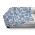 thumbnail image 3 of Watercolor Soft Flannel Fleece Throw Blanket, Japanese Flower Circle Petal Pattern Spring Inspired Hand Drawn Eastern, Cozy Plush for Indoor and Outdoor Use, 50" x 60", Sky Blue, by Ambesonne, 3 of 6