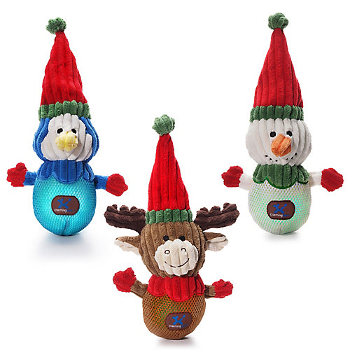 Charming Pet Christmas Snowballs Dog Toy Snowman