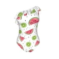 thumbnail image 4 of Yiaed Watermelon And Kiwi Print Women One Piece Swimsuits Tummy Control One Shoulder Bathing Suits Pattern Ruffle Swimwear-X-Large, 4 of 8