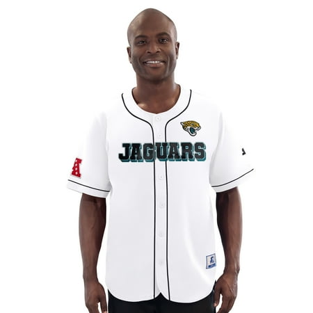 Men s-Starter White Jacksonville Jaguars Relay Full-Button Baseball Jersey