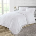 thumbnail image 1 of Dee's Collection Oversized Queen Size 3 Psc Microfiber Duvet Cover Trimmed Ruffle -White, 1 of 6