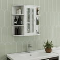 thumbnail image 2 of 23.42" White Bathroom Medicine Cabinet with Mirror, Wall-Mounted Storage Cabinet with Adjustable Shelves (6.69"D X 23.22"H), 2 of 9