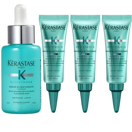 Kerastase Resistance Se rum Extentioniste, Scalp & Hair Se rum 1.7 Oz & Protocole Extentioniste Soin No 1 Tube 0.68 Oz (3 Pack)