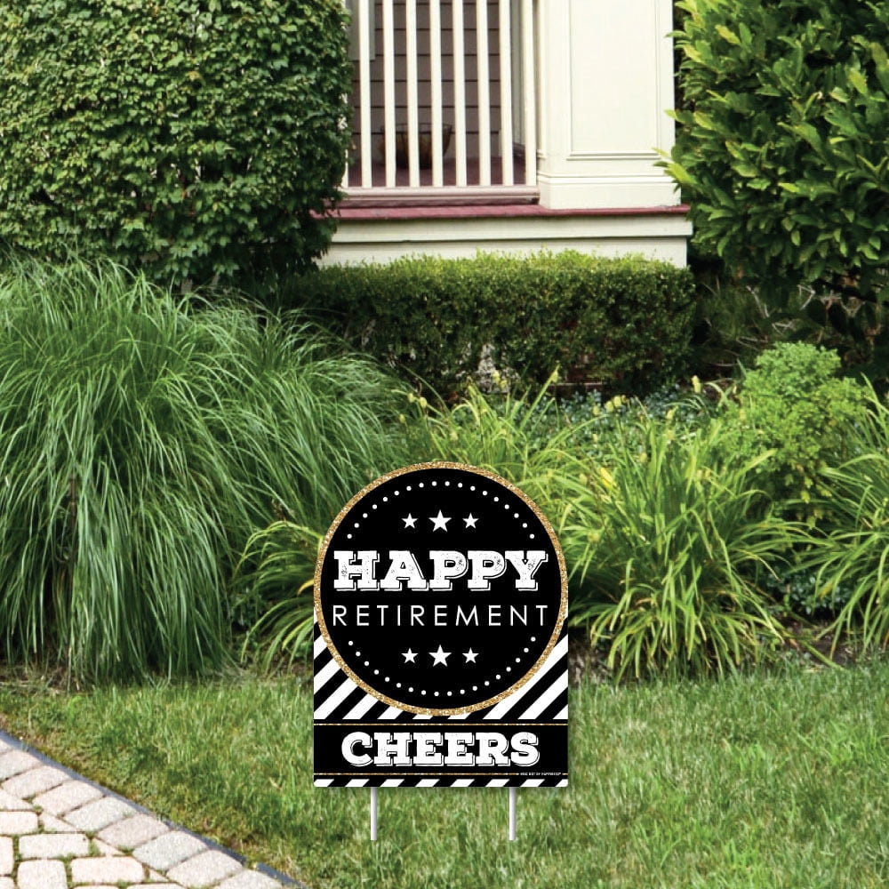 Big Dot of Happiness Happy Retirement Outdoor Lawn Sign Retirement