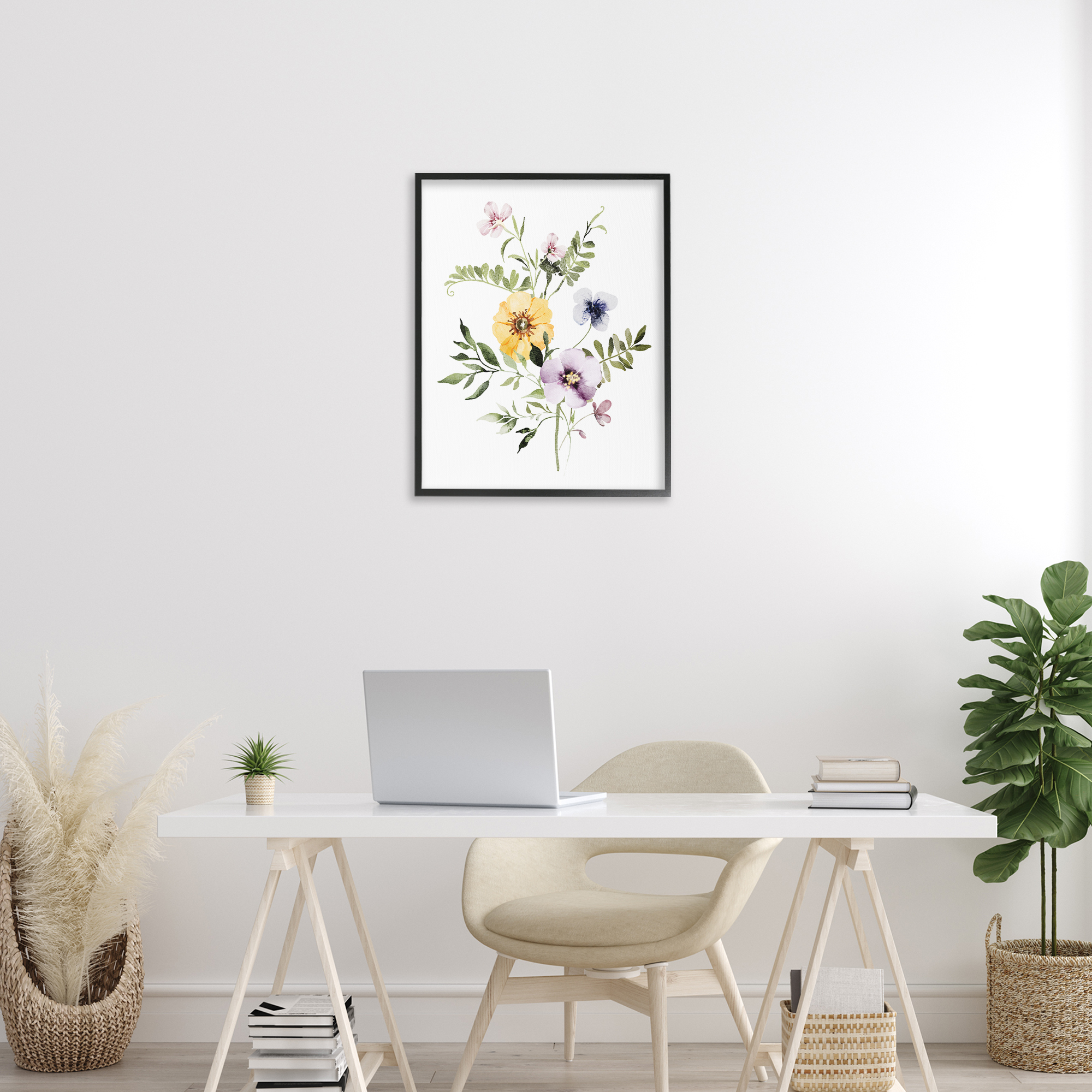 Garden Herbs Blooming Black Framed Giclee Art, design by Lettered and Lined