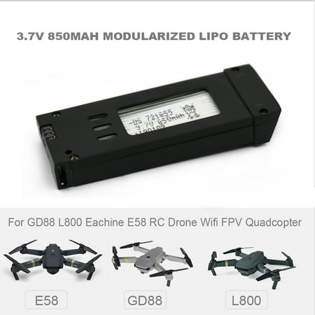 3.7V 850mAh Modularized Lipo Battery for GD88 L800 Eachine E58 RC Drone Wifi FPV