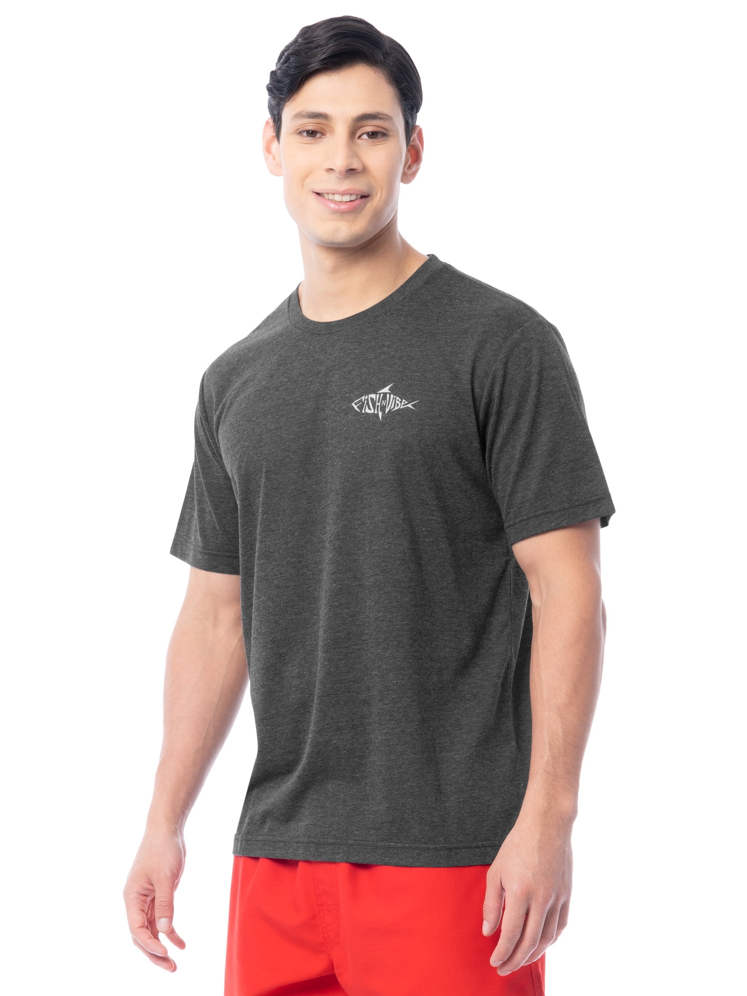 Fish N Vibe Men's Short Sleeve Fishing Performance Outdoor Graphic T-Shirt, Black, 2XL