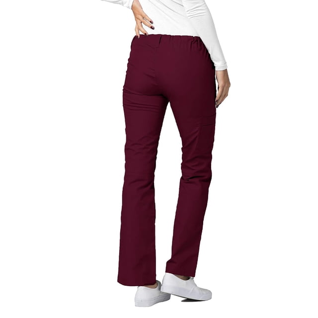 Adar Universal Women's Straight Leg Scrub Pants, Drawstring, Durable Poplin, Black