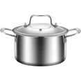 thumbnail image 1 of Olla de acero inoxidable de tres capas con tapa, olla de cocina, olla de sopa duradera con tapa de vidrio, apta para todas las estufas, 1 of 4