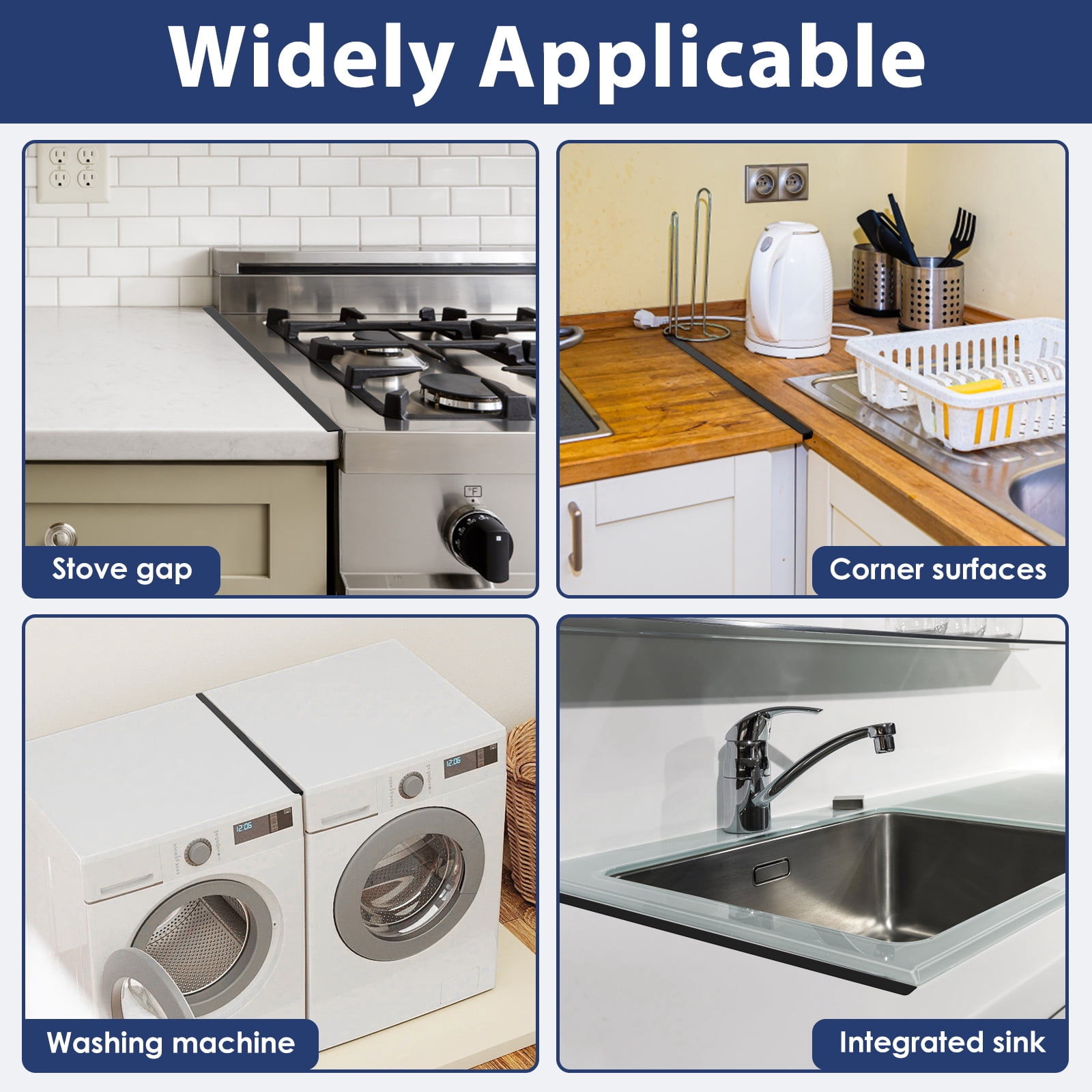 2Pcs Stainless Steel Stove Gap Cover Heat Resistant Kitchen Oven Gap Filler Rustproof Stove Guard for Home Kitchen