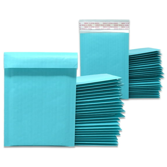 Aqua Teal Kraft Bubble Mailers! Colorful Unique Quality Padded Envelope Mailers, Cushioned Peel n Seal Shipping Mail Postal Bags
