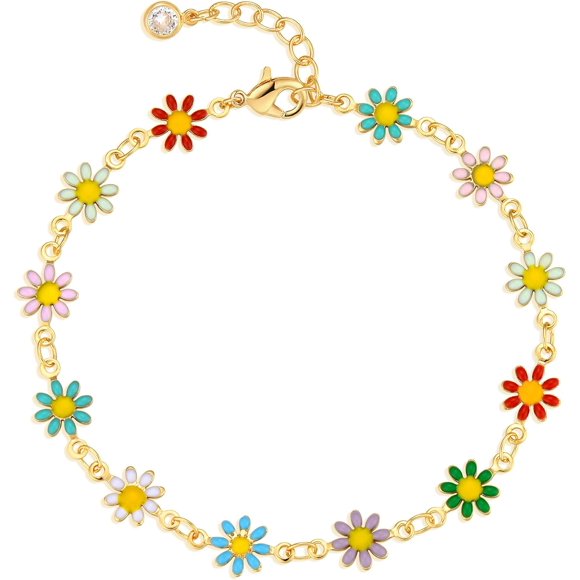 Gold Chain Bracelet For Women 14K Gold Plated Dainty Bracelets With Adjustable Chain Cute Bracelet Gold Trendy Jewelry[J3416]