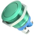 thumbnail image 3 of Interruptor de botón metálico de acero inoxidable de 16 mm, cabeza redonda plana, impermeable, con reinicio automático, 220 V (verde), 3 of 14