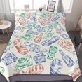 thumbnail image 1 of HAHDAXIA Food Pattern Bedding Solid Comforter Set for All Seasons,3 Pieces(1 Comforter+2 Pillowcases),Soft Microfiber Bedding Set King(90"x90"), 1 of 7