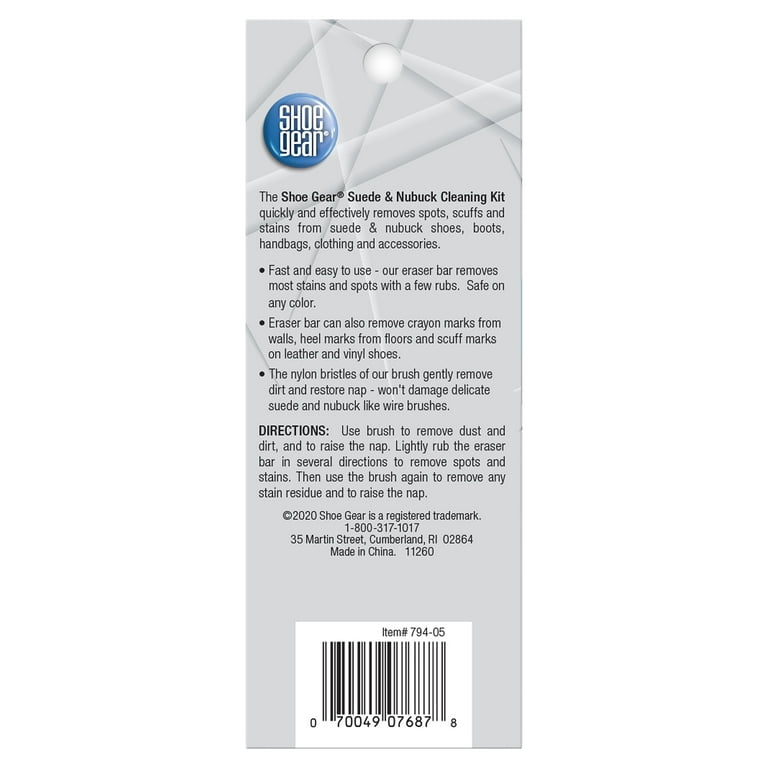 Shoe Gear Suede and Nubuck Cleaning Kit with Nylon Bristles, Leather and Suede Care, 1 Per Pack