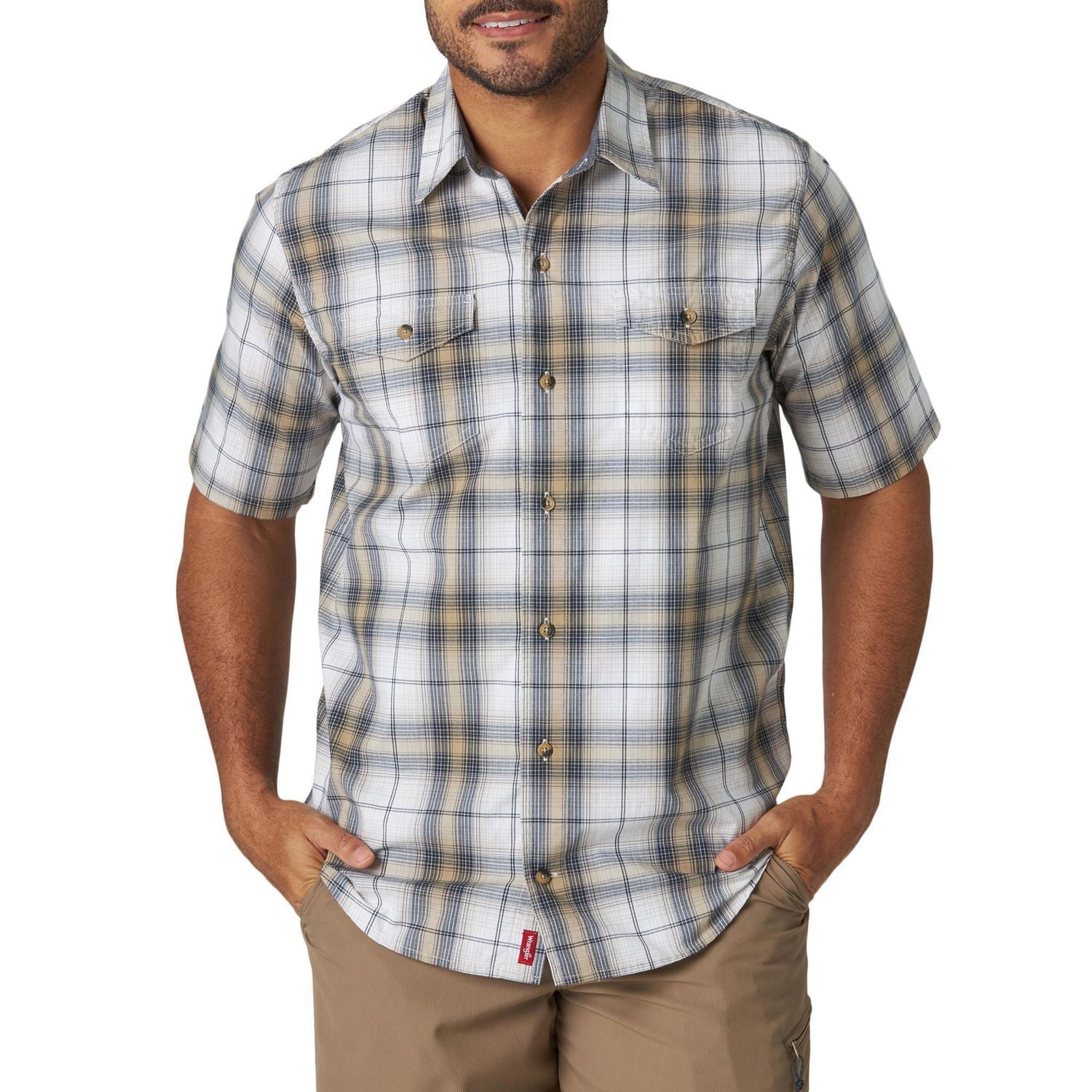 Wrangler Men's Short Sleeve Plaid Shirt