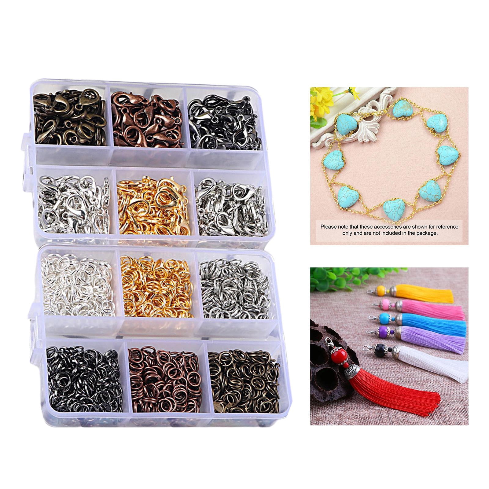 GUOOL Jewelry Findings Kit - Lobster Claw Clasps And Colorful Open Jump Rings for Jewelry Making Supplies DIY Earrings Bracelets Necklace Keychain Findings