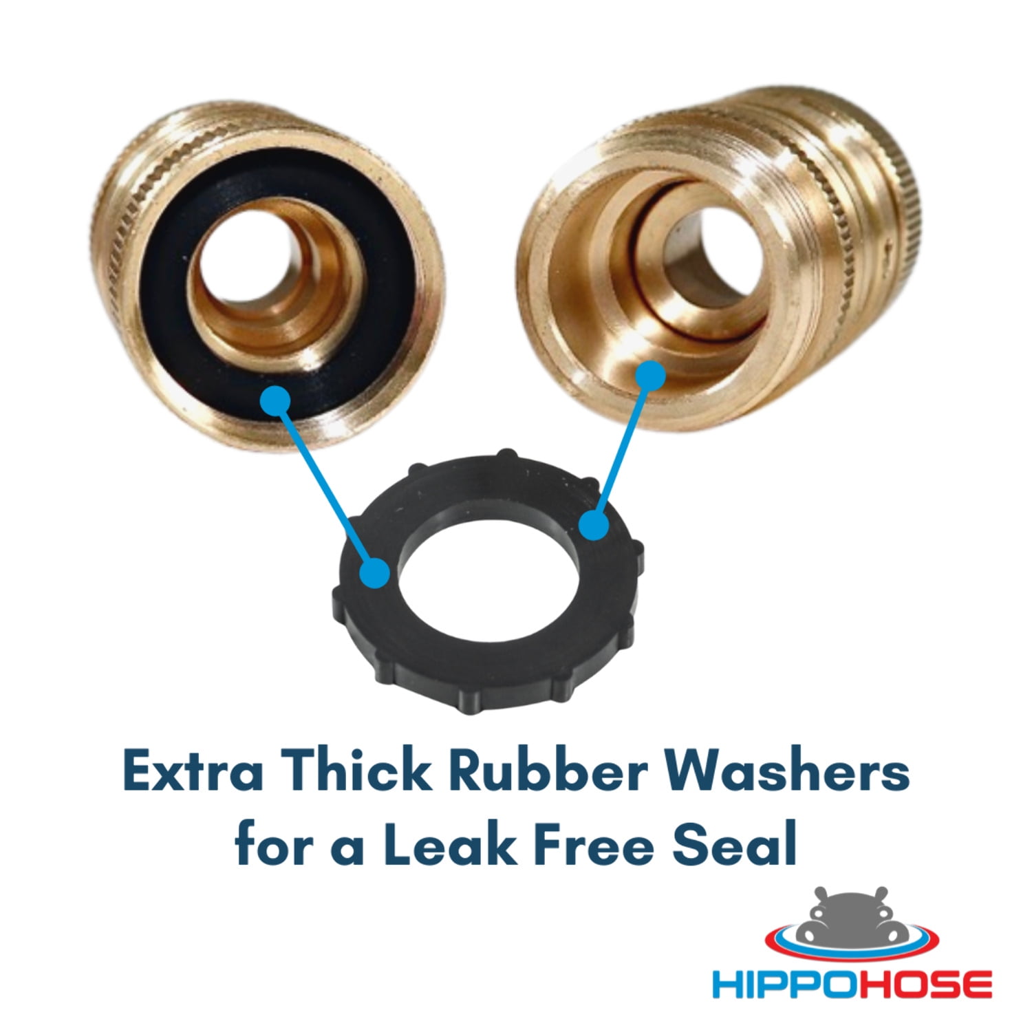 Quick Connector Garden Hose Fittings (4Pack) - Leak Free - 3/4" Snap-On Water Hose Adapter for Quick Release - Solid Brass - Quick Connection Garden Hose Connectors