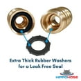 thumbnail image 5 of Quick Connector Garden Hose Fittings (2 Pack) - Leak Free - 3/4" Snap-On Water Hose Adapter for Quick Release - Solid Brass - Quick Connection Garden Hose Connectors, 5 of 6