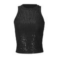 thumbnail image 5 of Lixiuxyad Camisoles For Women Fashion Sequin Camisole Summer Sleeveless Tank Top With Glitter Rhinestone Spaghetti Strap For Casual Party Wear,Black, 5 of 7