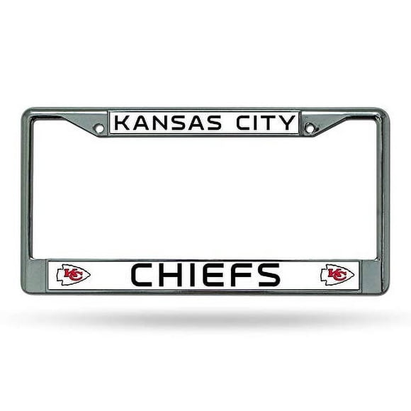 Portaplacas cromado estándar de los Kansas City Chiefs de la NFL de Rico Industries, de 6 x 12.25 pulgadas
