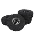 thumbnail image 1 of 4PCS RC Wheel Crawler Tire Set, Robust Rubber Tires and Metal Hubs, Excellent Grip, Shock Absorption, Easy to Install, Compatible with Redcat, Axial SCX10, D90, Hpi, 1 of 7