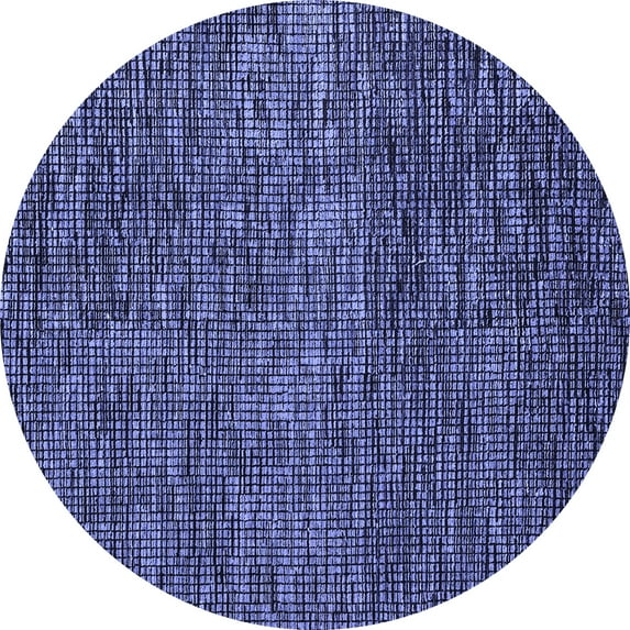 Ahgly Company Indoor Round Abstract Blue Modern Area Rugs, 6' Round