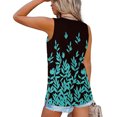 thumbnail image 3 of Gibobby Camiseta sin mangas con cuello en V y estampado de flores degradadas para mujer(Negro,M), 3 of 5