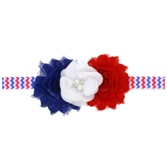 OAVQHLG3B 4th of July Baby Headband,Flower America Flag Headband,independence Day Headwear Hairband Fourth of July Accessories