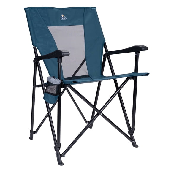 GCI Outdoor Eazy Chair Folding Quad Camping Chair with Carry Bag, Teal