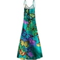 thumbnail image 5 of SMihono Robe Maxi Bohème d'Été pour Femmes Grande Taille Mode d'Été pour Femmes Imprimée à Col en V Sans Manches à Bretelles Robe Chandail Robe de Plage Évasée, 5 of 5