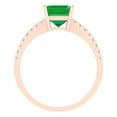 thumbnail image 4 of 2.7 ctw Solitaire with Zirconia Diamond Accents Anniversary Ring for Women | Cushion Cut Simulated Emerald | Hyperallergenic Solid 18K Rose Gold, 4 of 5
