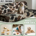 thumbnail image 7 of SCRAWLGOD Vintage Cow Print Brown Beige Stretch Armless Futon Covers Sofa Bed Slipcover with Elastic Bottom Washable Futon Mattress Covers Dust Proof Furniture Protector, 7 of 7