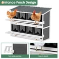 thumbnail image 2 of YIYADO Chicken Nest Box, 8 Compartment Wooden Chicken Nest Box, Egg Laying Box for Hens, Ducks and Poultry, with Roll-Off Egg Collector, PVC Roof and Foldable Perch, Gray, 2 of 6