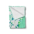 thumbnail image 2 of Floral Soft Flannel Fleece Blanket, Fashion Woman Girl Body with Flower Petal Leaves Modern Design Model Image, Cozy Plush for Indoor and Outdoor Use, 60" x 80", Turquoise Teal White, by Ambesonne, 2 of 6