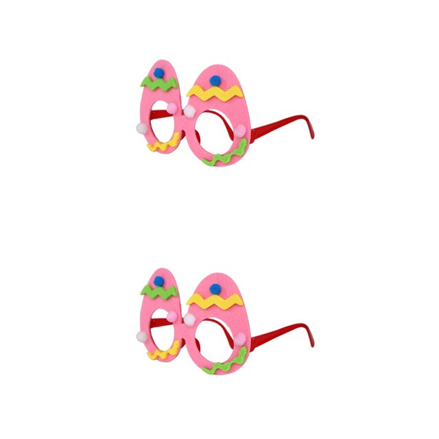 Guardurnaity Lentes de Pascua con purpurina, huevos, disfraces de pollo, gafas de plástico, decoración navideña, accesorios de fotos para niños Tipo 11 2Conjunto