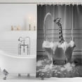 thumbnail image 2 of Giraffe Shower Curtain Set - Long 72" x 84" Washable Bathtub Curtain with 12 Hooks, Funny Animal Bathtub Abstract Art Grey Waterproof Fabric Stall Shower Curtains for Bathroom/Bathtub Décor, 2 of 6